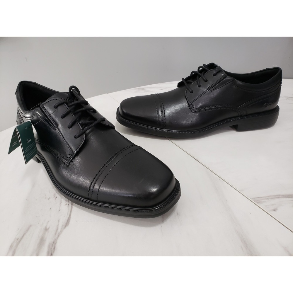NEW‎ NO BOX - CLARKS Dresslite Cap Leather Oxford Dress Shoes Men's Size 9 Black